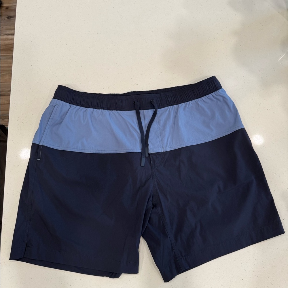 Outdoor Research Men's Two-Tone Navy and Light Blue shorts